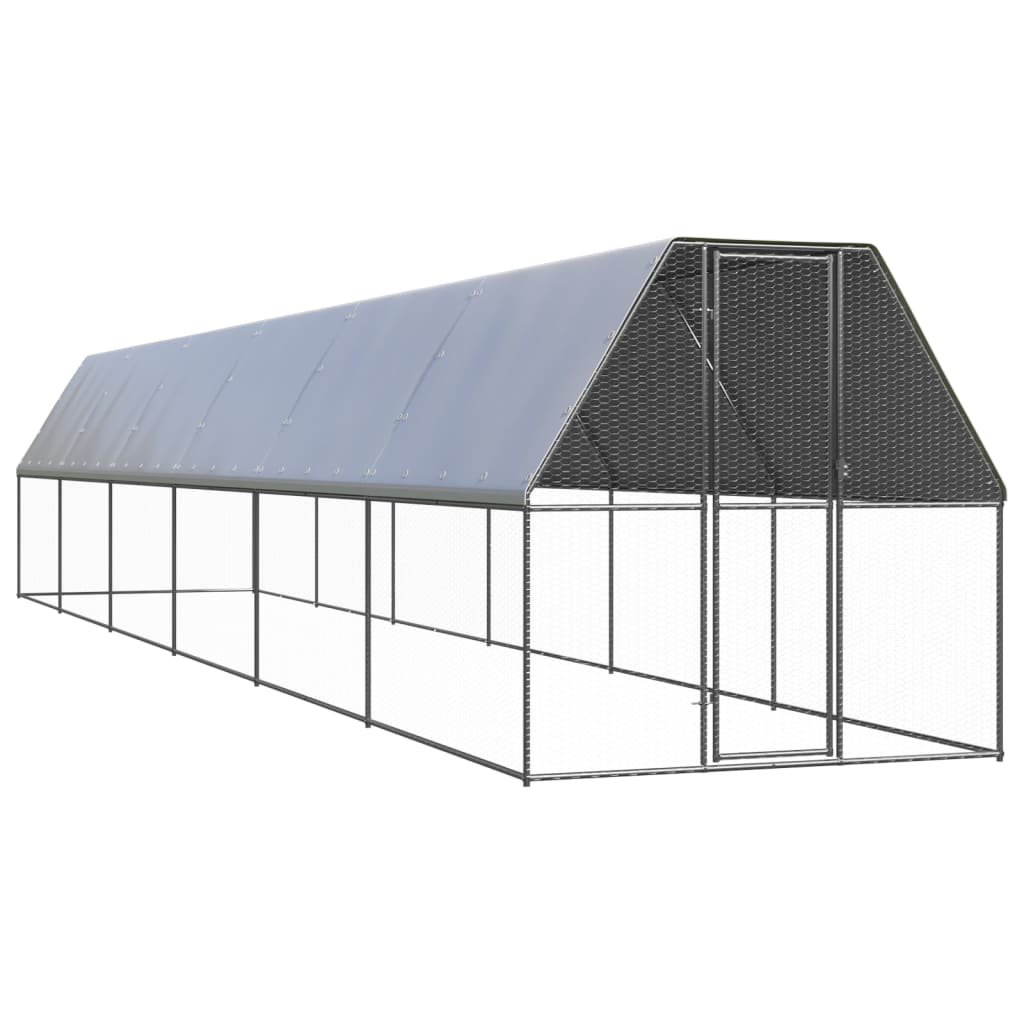 VidaXL Hühnerstall 2x12x2 m aus verzinktem Stahl