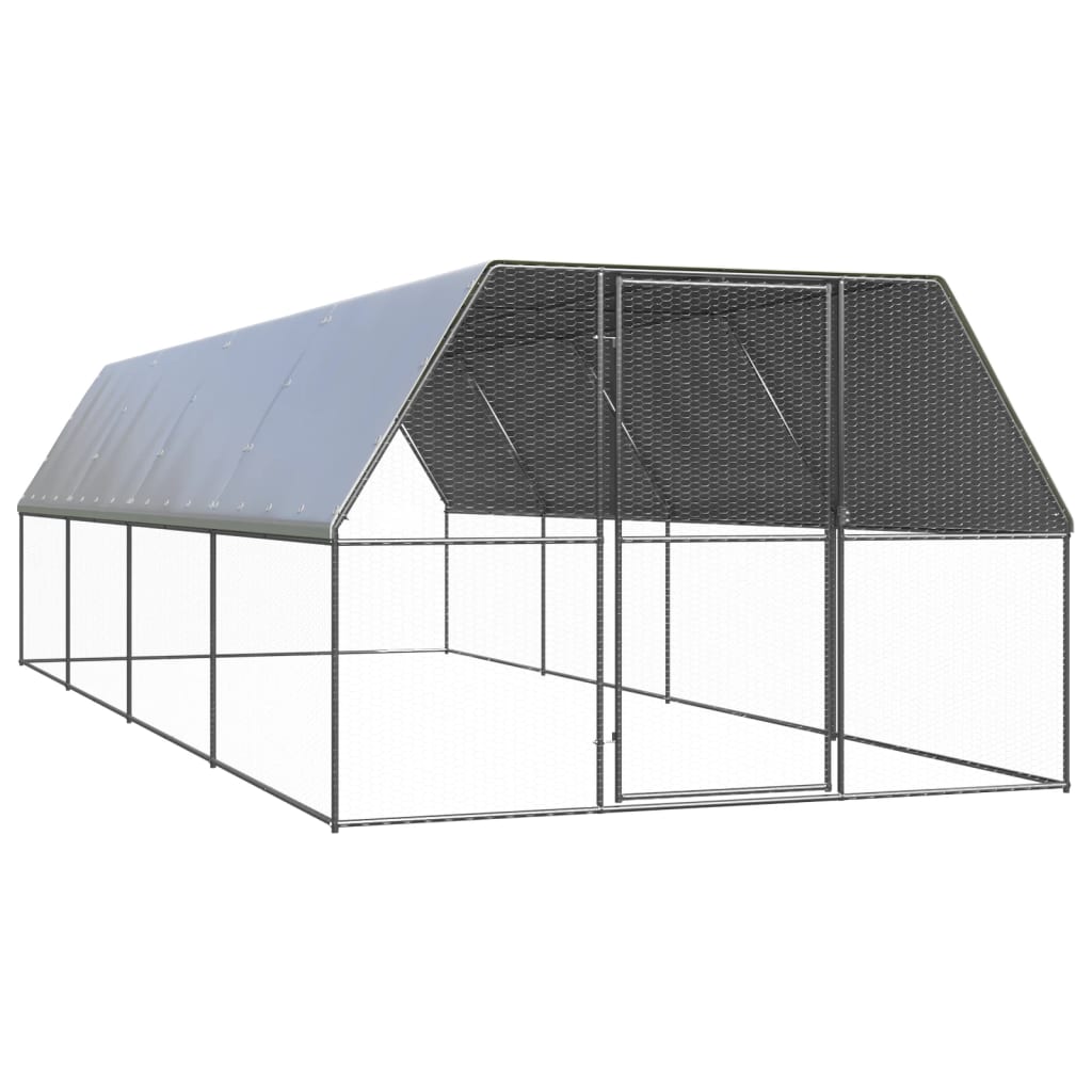 VidaXL Hühnerstall 3x8x2 m aus verzinktem Stahl