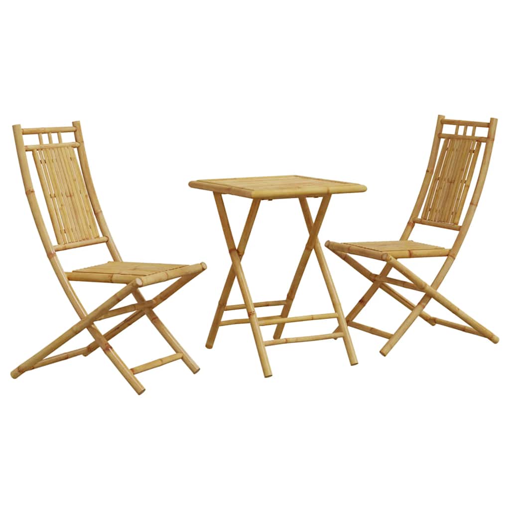 Vidaxl 3-delige bistroset bamboe