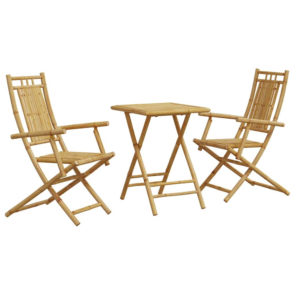 Vidaxl 3-delige bistroset bamboe