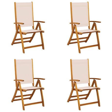 Vidaxl klapstoelen 4 stuks van massief acaciahout en textilene