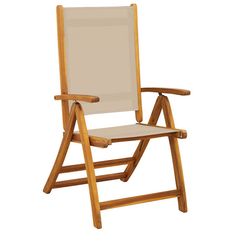 Vidaxl klapstoelen 4 stuks van massief acaciahout en textilene