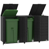 VidaXL Containeraufbewahrung für 3 Container 207x79x117 cm schwarzer Stahl