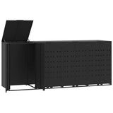 VidaXL Containeraufbewahrung für 4 Container 276x79x117 cm schwarzer Stahl