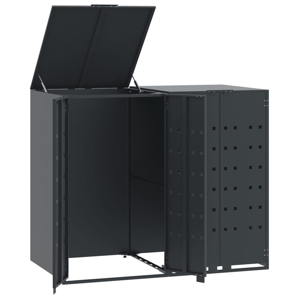 VidaXL Containeraufbewahrung 2 Container 138x79x117 cm Stahl Anthrazit
