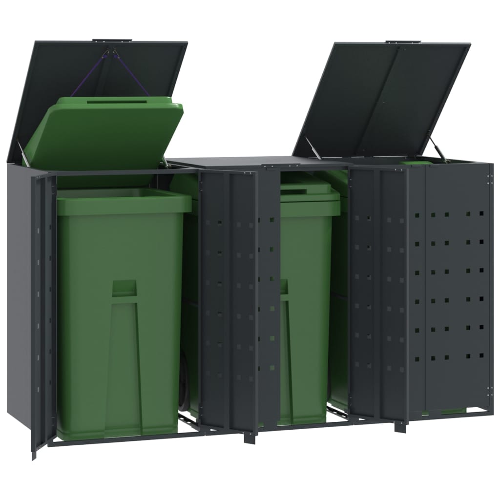 VidaXL Containeraufbewahrung 3 Container 207x79x117 cm Stahl Anthrazit
