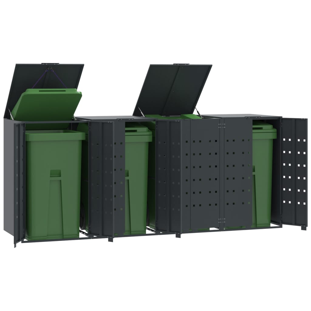 VidaXL Containeraufbewahrung 4 Container 276x79x117 cm Stahl Anthrazit