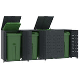 VidaXL Containeraufbewahrung 4 Container 276x79x117 cm Stahl Anthrazit