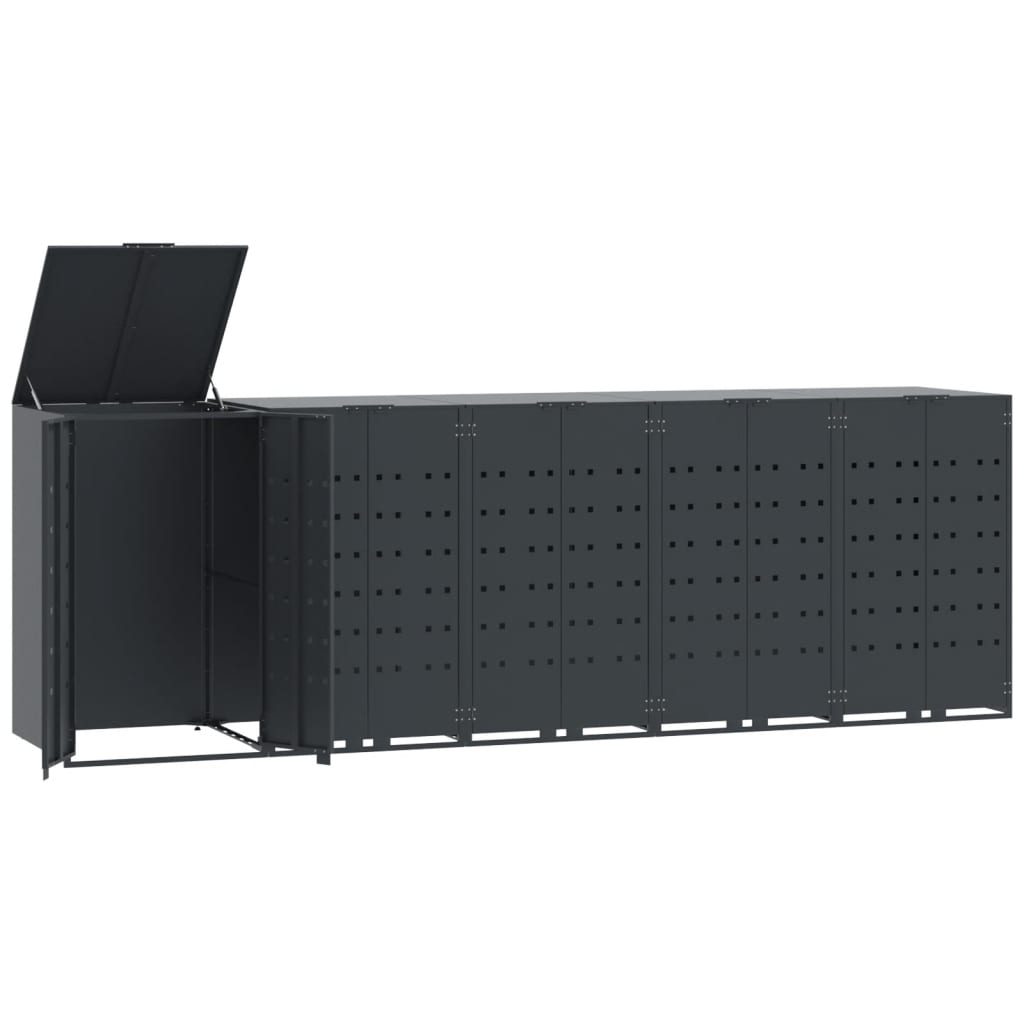 VidaXL Containeraufbewahrung 5 Container 345x79x117 cm Stahl Anthrazit