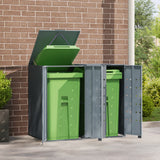 VidaXL Containeraufbewahrung für 2 Container 138x79x117 cm grauer Stahl