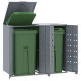 VidaXL Containeraufbewahrung für 2 Container 138x79x117 cm grauer Stahl