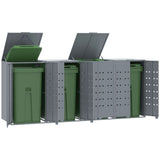 VidaXL Containeraufbewahrung für 4 Container 276x79x117 cm grauer Stahl