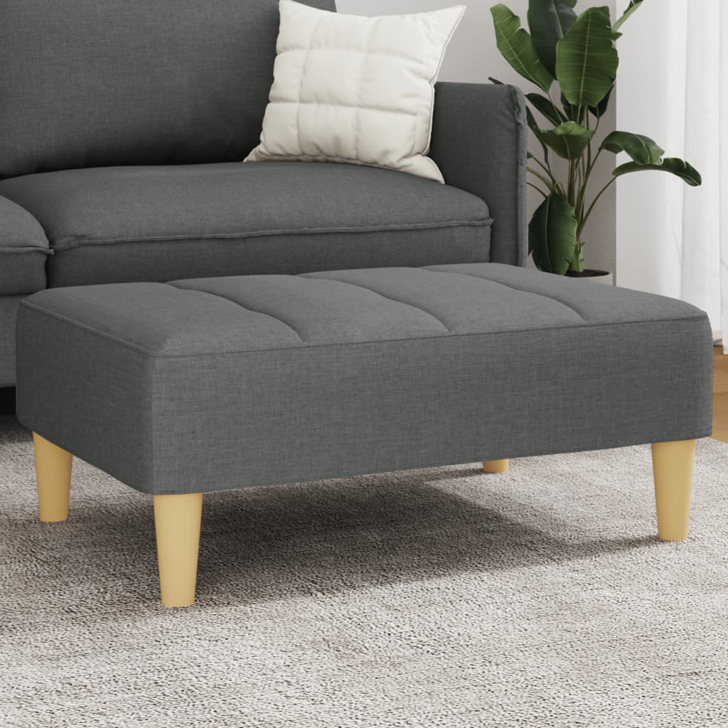 Vidaxl voetenbank 77x55x31 cm stof donkergrijs