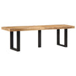 Vidaxl bankje 160 cm massief ruw mangohout en staal