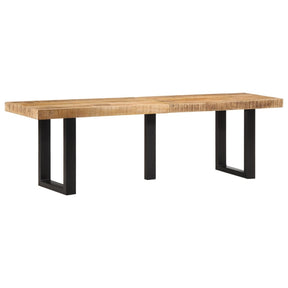 Vidaxl bankje 160 cm massief ruw mangohout en staal