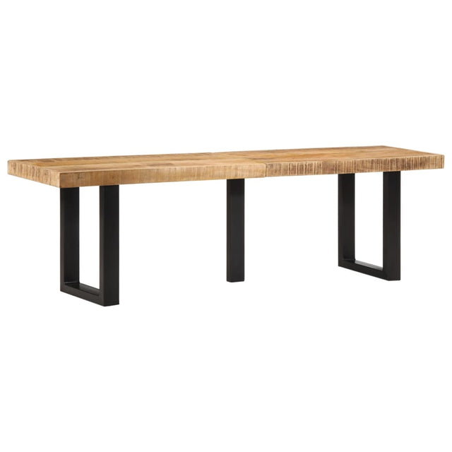 Vidaxl bankje 160 cm massief ruw mangohout en staal