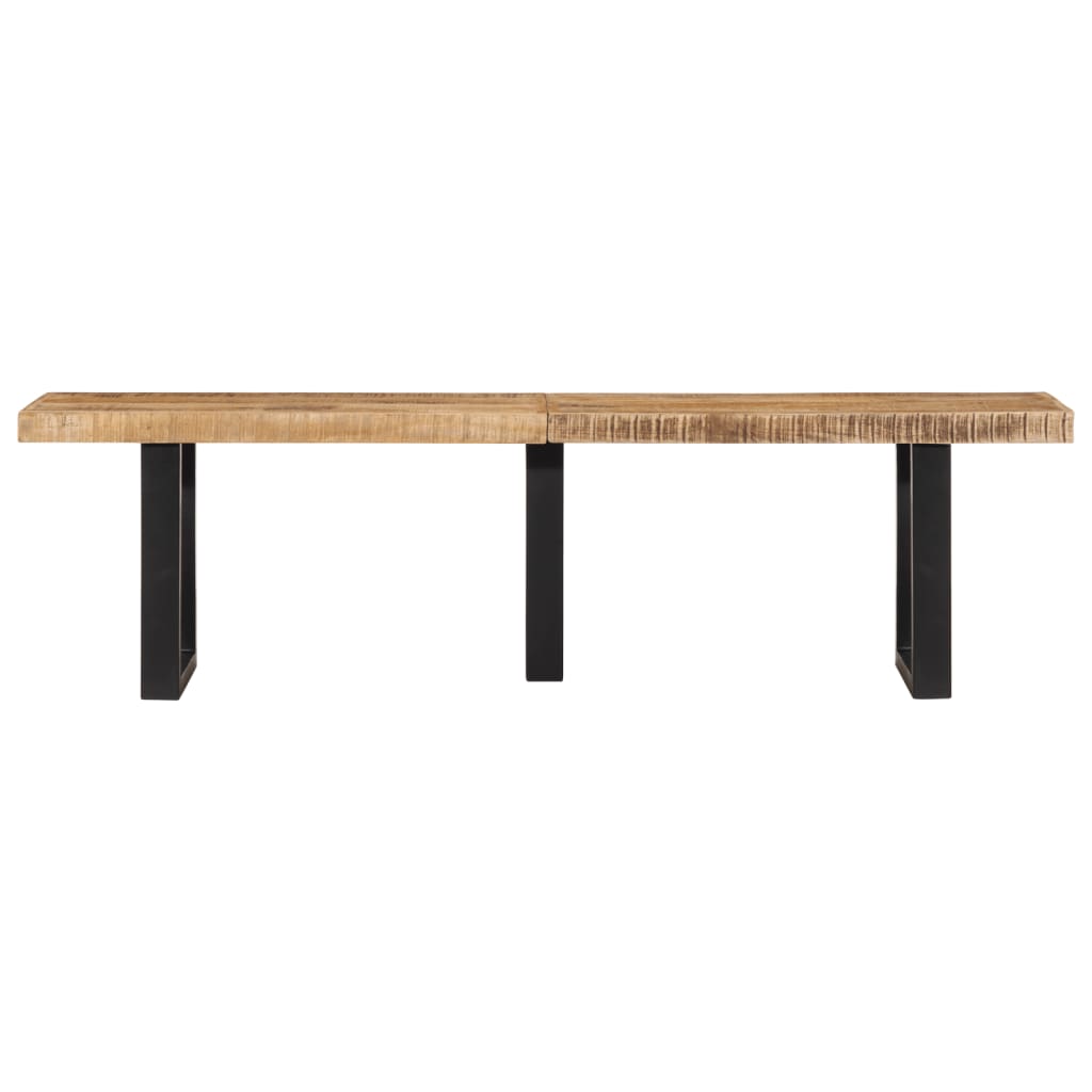 Vidaxl bankje 160 cm massief ruw mangohout en staal