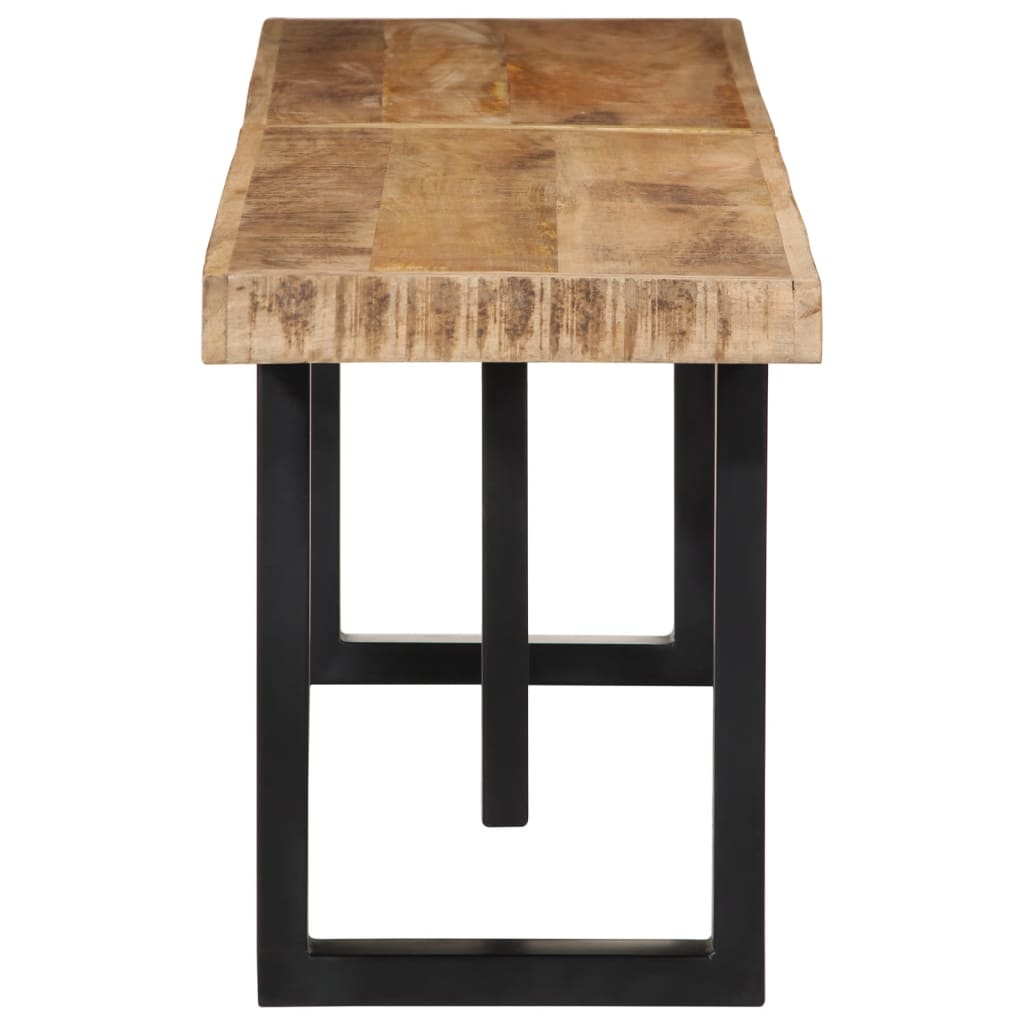 Vidaxl bankje 160 cm massief ruw mangohout en staal