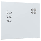 Vidaxl magneetbord voor aan de wand 60x50 cm gehard glas wit