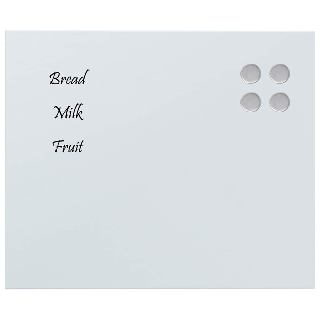 Vidaxl magneetbord voor aan de wand 60x50 cm gehard glas wit