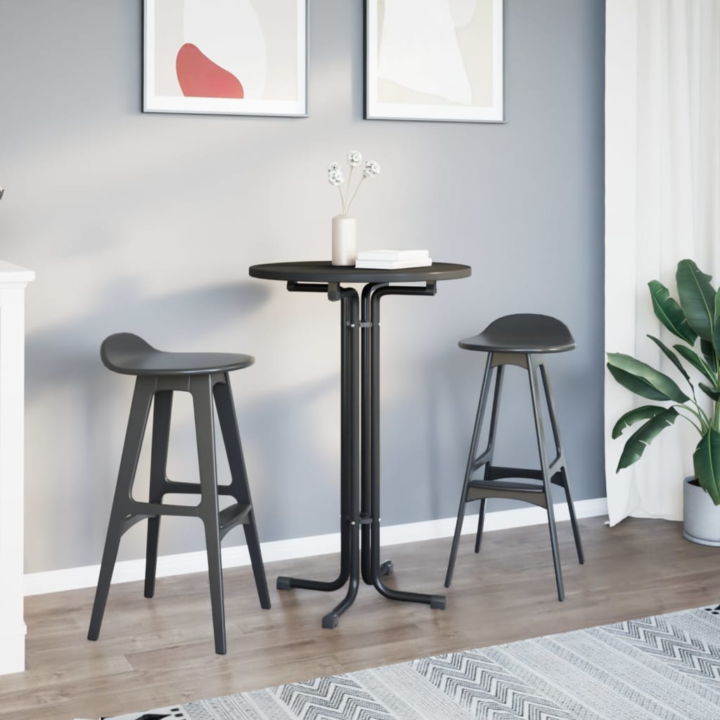 Vidaxl bartafel ø 70x110 cm bewerkt hout en staal zwart