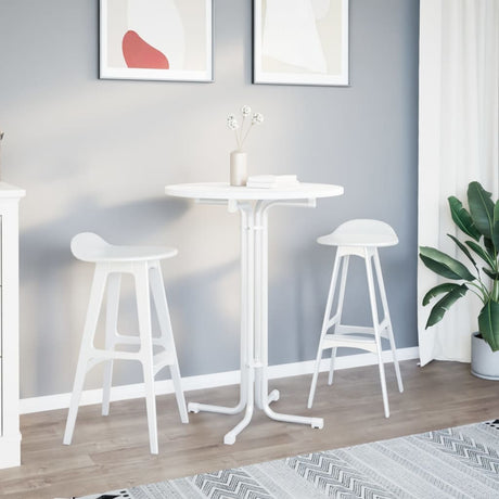 Vidaxl bartafel ø 80x110 cm bewerkt hout en staal wit