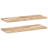 Vidaxl wandschappen 2 st zwevend 100x30x2 cm onbehandeld acaciahout