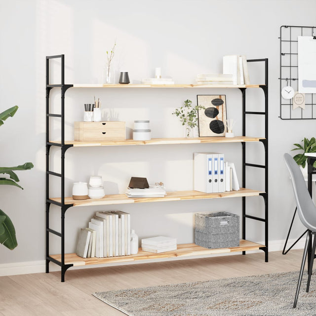 Vidaxl wandschappen 4 st zwevend 120x30x2 cm onbehandeld acaciahout