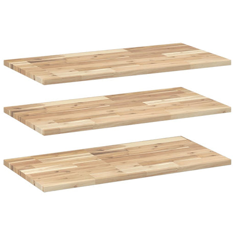 Vidaxl wandschappen 3 st zwevend 60x40x2 cm onbehandeld acaciahout