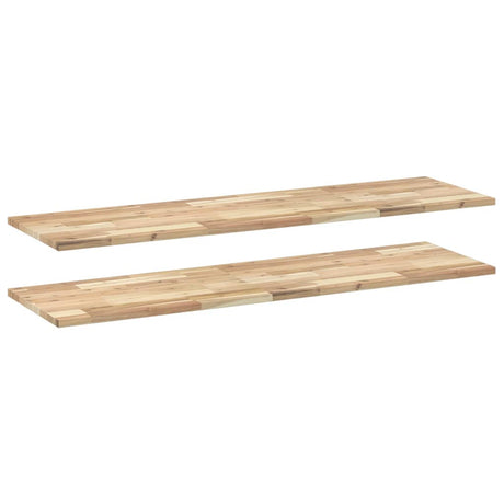 Vidaxl wandschappen 2 st zwevend 120x40x2 cm onbehandeld acaciahout