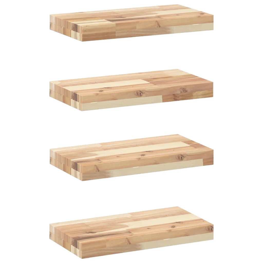 Vidaxl wandschappen 4 st zwevend 40x20x4 cm onbehandeld acaciahout