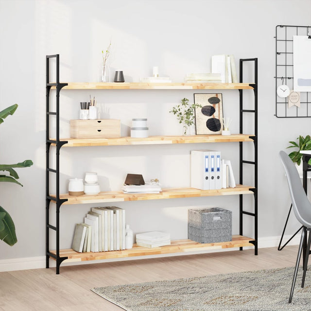 Vidaxl wandschappen 2 st zwevend 160x20x4 cm onbehandeld acaciahout