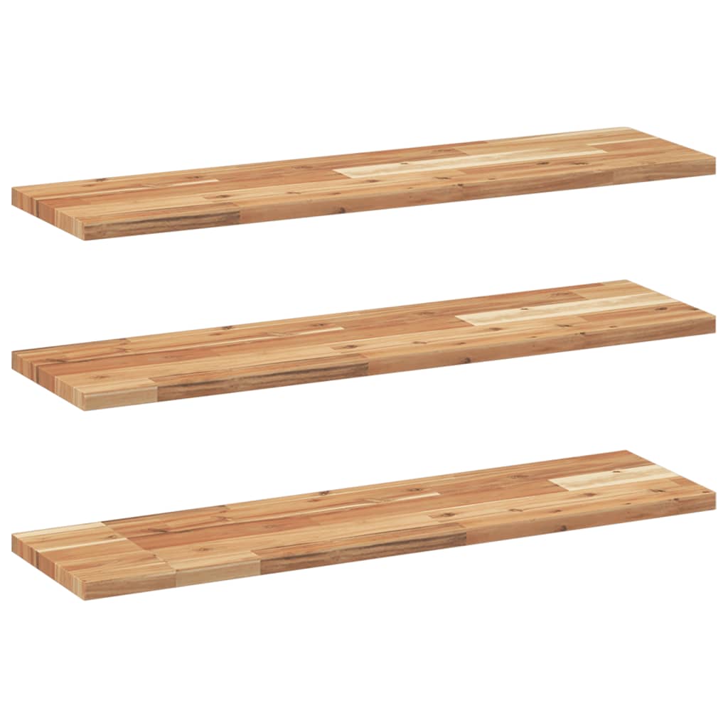 Vidaxl wandschappen 3 st zwevend olieafwerking 80x20x2 cm acaciahout
