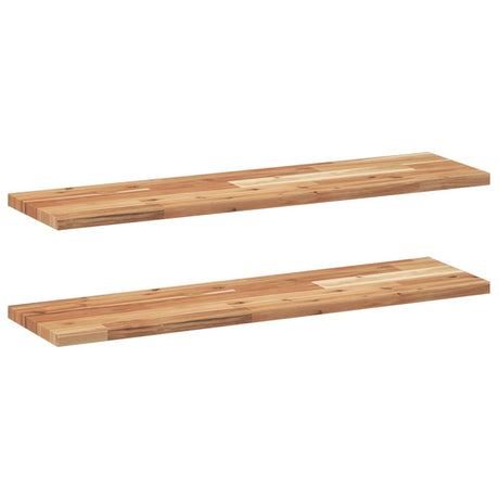 Vidaxl wandschappen 2 st zwevend olieafwerking 100x20x2 cm acaciahout