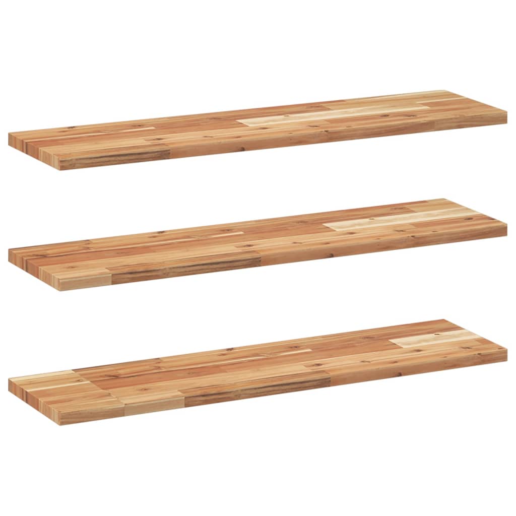 Vidaxl wandschappen 3 st zwevend olieafwerking 100x20x2 cm acaciahout
