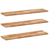 Vidaxl wandschappen 3 st zwevend olieafwerking 100x20x2 cm acaciahout