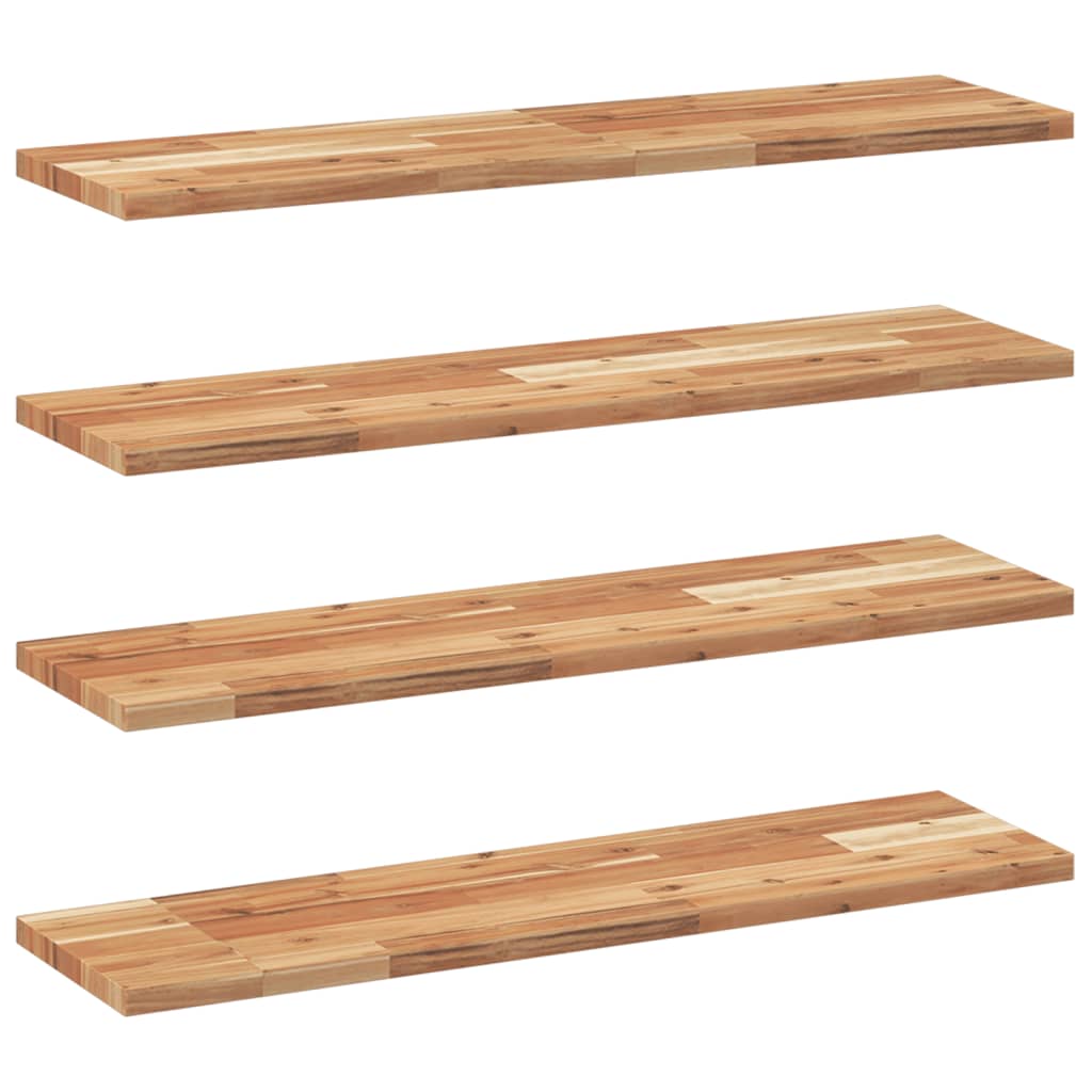 Vidaxl wandschappen 4 st zwevend olieafwerking 100x20x2 cm acaciahout