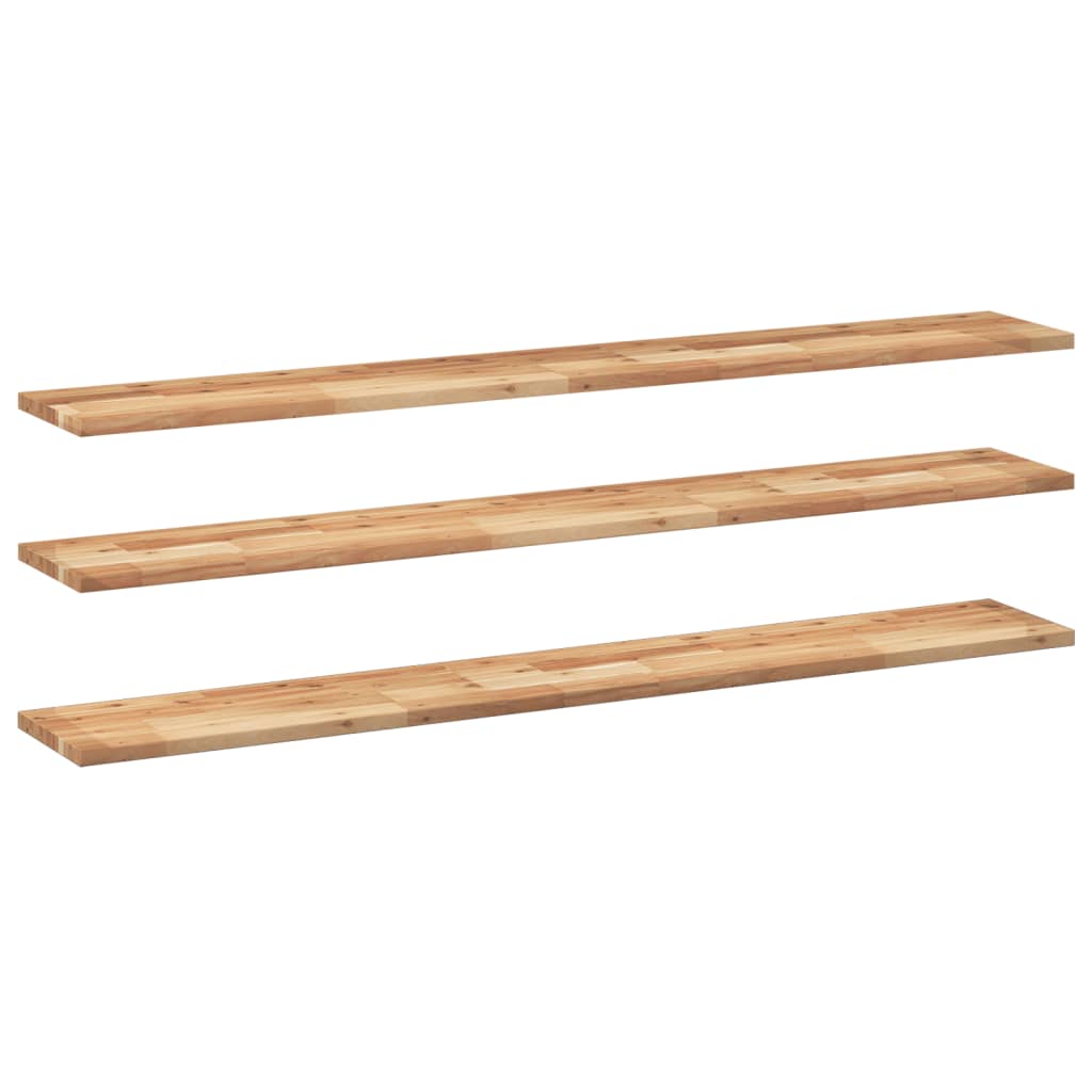 Vidaxl wandschappen 3 st zwevend olieafwerking 120x20x2 cm acaciahout