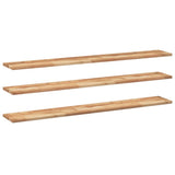 Vidaxl wandschappen 3 st zwevend olieafwerking 120x20x2 cm acaciahout