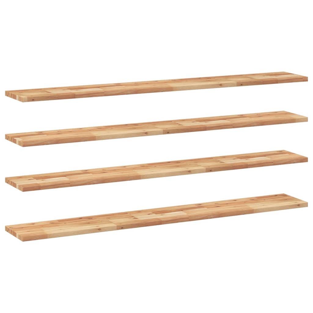 Vidaxl wandschappen 4 st zwevend olieafwerking 120x20x2 cm acaciahout