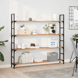Vidaxl wandschappen 4 st zwevend olieafwerking 120x20x2 cm acaciahout