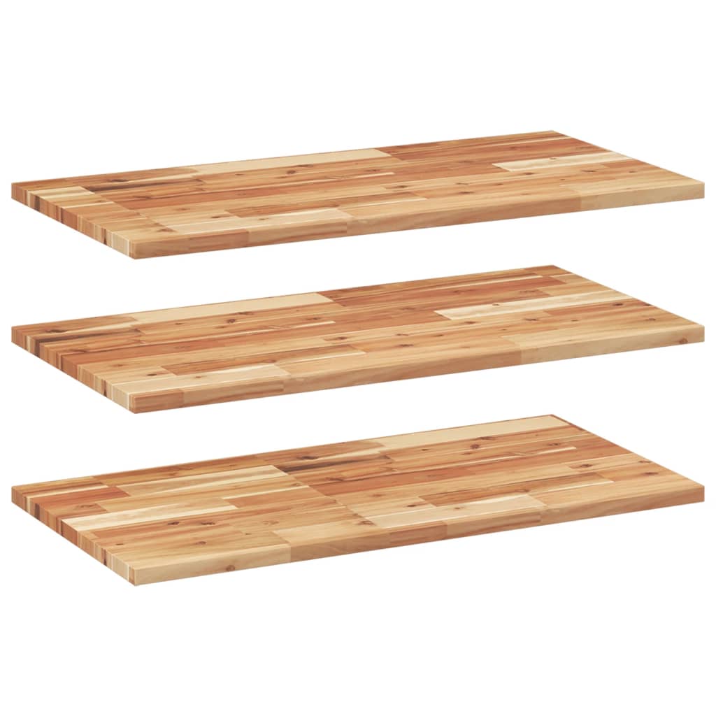 Vidaxl wandschappen 3 st zwevend olieafwerking 80x40x2 cm acaciahout