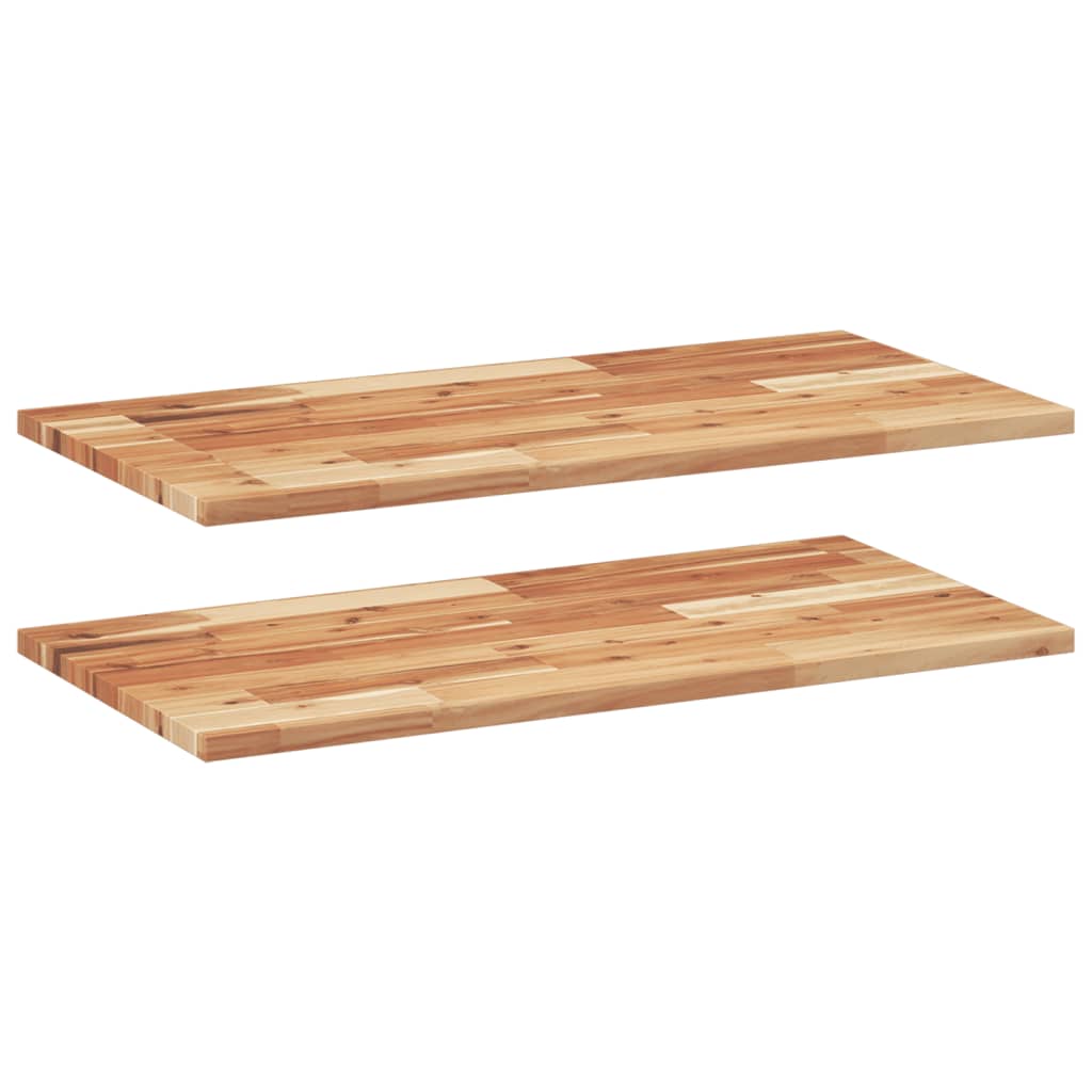Vidaxl wandschappen 2 st zwevend olieafwerking 100x40x2 cm acaciahout