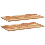 Vidaxl wandschappen 2 st zwevend olieafwerking 100x40x2 cm acaciahout