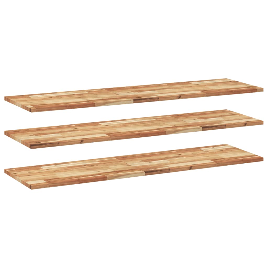 Vidaxl wandschappen 3 st zwevend olieafwerking 120x40x2 cm acaciahout