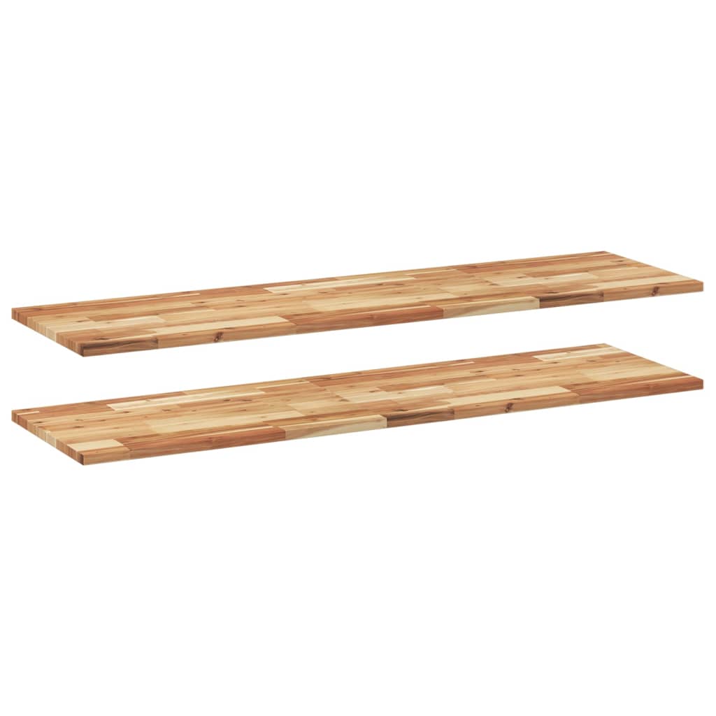 Vidaxl wandschappen 2 st zwevend olieafwerking 140x40x2 cm acaciahout
