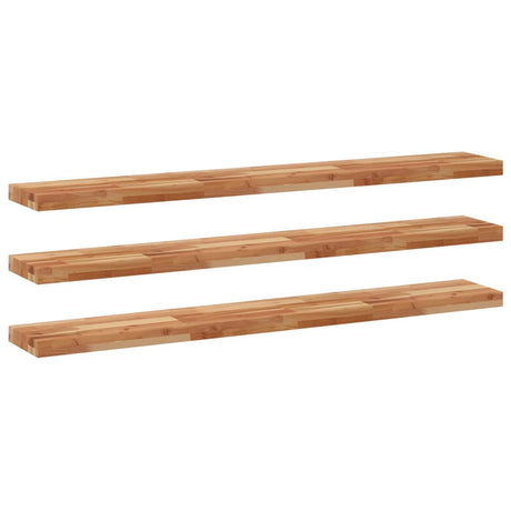 Vidaxl wandschappen 3 st zwevend olieafwerking 120x20x4 cm acaciahout