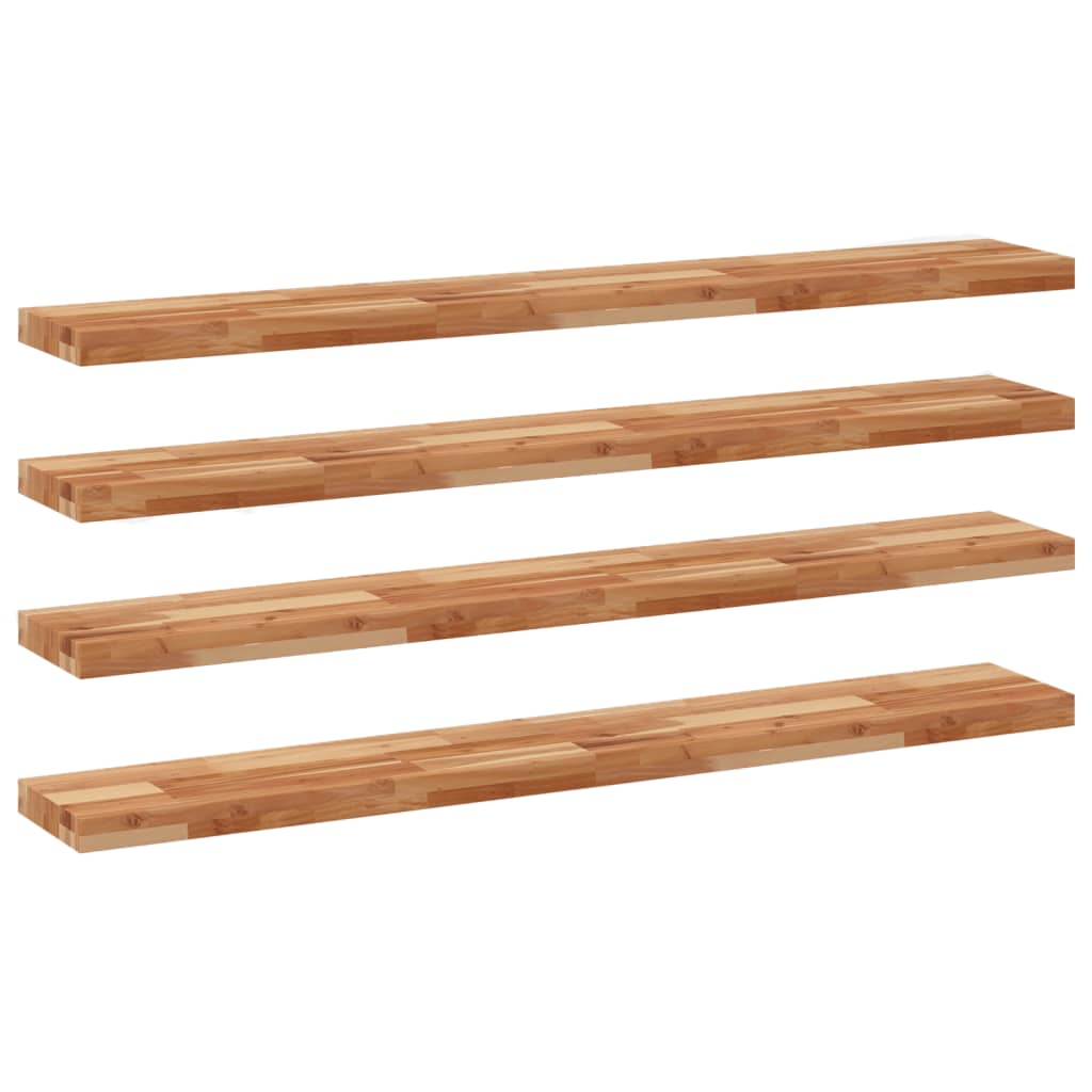 Vidaxl wandschappen 4 st zwevend olieafwerking 140x20x4 cm acaciahout