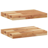Vidaxl wandschappen 2 st zwevend olieafwerking 40x30x4 cm acaciahout
