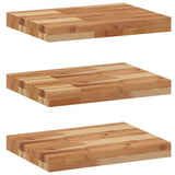 Vidaxl wandschappen 3 st zwevend olieafwerking 60x30x4 cm acaciahout